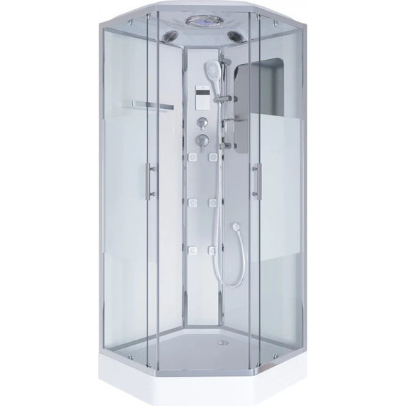 Гидробокс Niagara Ultra NG-306-01 90x90 см, хром/прозрачное/матовое (безсиликоновая сборка) - 2 Гидробокс Niagara Ultra NG-306-01 90x90 см, хром/прозрачное/матовое (безсиликоновая сборка) фото 2