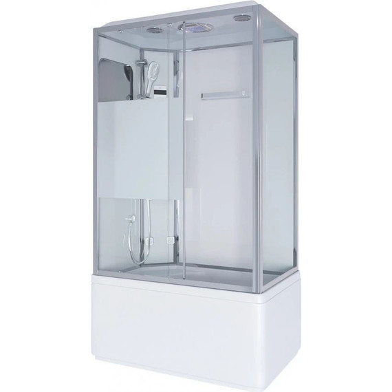 Гидробокс Niagara Ultra NG-307-01L 120x80 см, хром/прозрачное/матовое (безсиликоновая сборка) фото 2