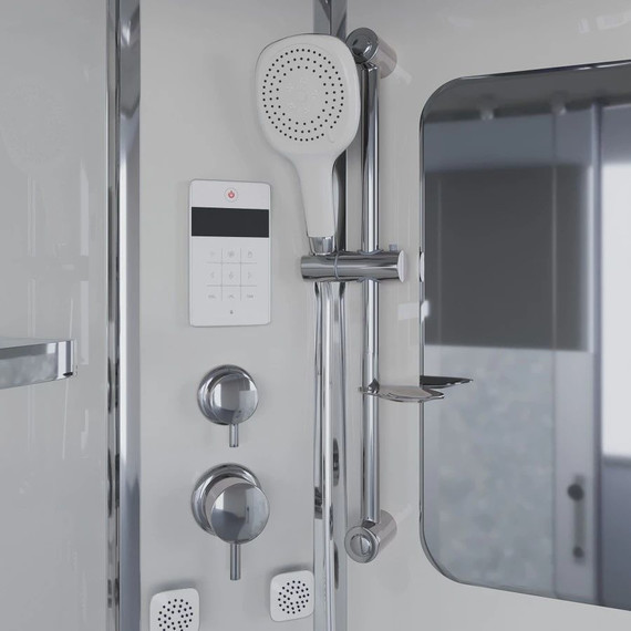 Гидробокс Niagara Ultra NG-307-01L 120x80 см, хром/прозрачное/матовое (безсиликоновая сборка) фото 6