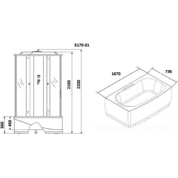 Гидробокс Niagara Ultra NG-5170-01 170x75 см, хром/тонированное фото 13
