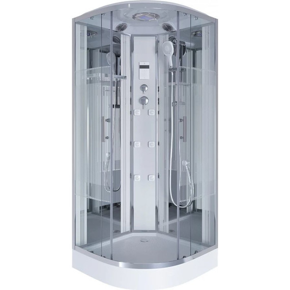 Гидробокс Niagara Ultra NG-7012-01 120x120 см, хром/прозрачное/узор (безсиликоновая сборка) фото 2