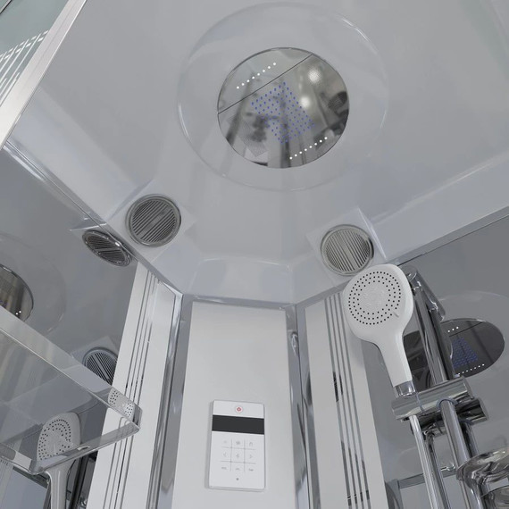 Гидробокс Niagara Ultra NG-709-01R 100x100 см, хром/прозрачное/узор (безсиликоновая сборка) фото 8