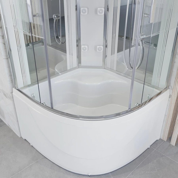 Гидробокс Niagara Ultra NG-709-01R 100x100 см, хром/прозрачное/узор (безсиликоновая сборка) фото 10