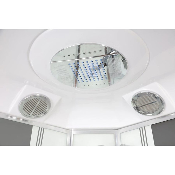 Гидробокс Niagara Ultra NG-709-01R 100x100 см, хром/прозрачное/узор (безсиликоновая сборка) фото 3