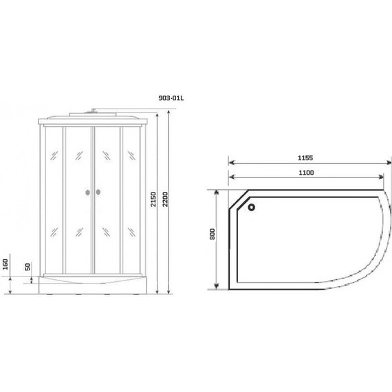 Гидробокс Niagara Ultra NG-903-01L 120x80 см, хром/тонированное (безсиликоновая сборка) - 15 Гидробокс Niagara Ultra NG-903-01L 120x80 см, хром/тонированное (безсиликоновая сборка) фото 15