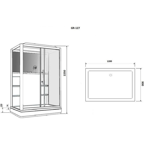 Гидробокс Grossman 90x120 см GR127L L, белый/прозрачное - 10 Гидробокс Grossman 90x120 см GR127L L, белый/прозрачное фото 10