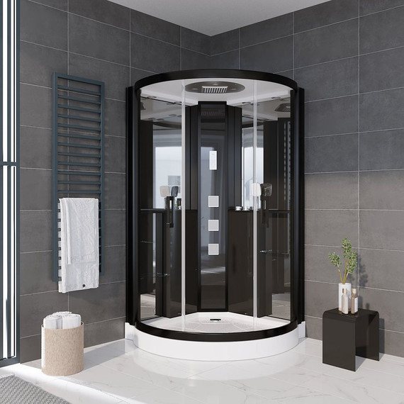 Гидробокс Grossman 120 см GR242, чёрный/прозрачное - 2 Гидробокс Grossman 120 см GR242, чёрный/прозрачное фото 2