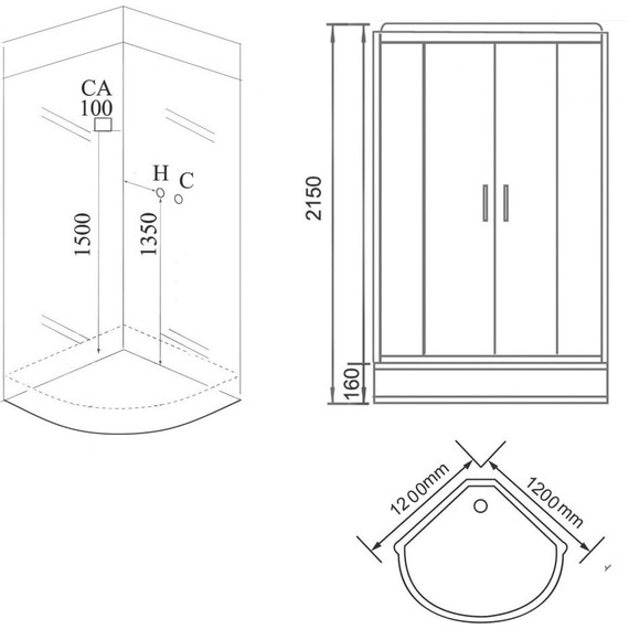 Гидробокс Grossman 120 см GR242, чёрный/прозрачное - 3 Гидробокс Grossman 120 см GR242, чёрный/прозрачное фото 3