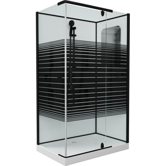 Душевое кабина Grossman Classic 120x80 см GR272QR R, чёрный/узор фото 