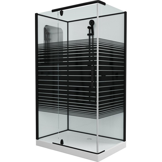 Душевое кабина Grossman Classic 120x80 см GR272QL L, чёрный/узор фото 