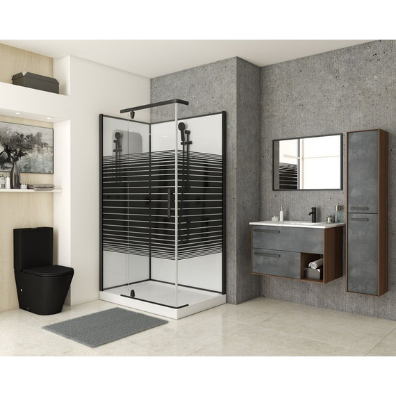 Душевое кабина Grossman Classic 120x80 см GR272QL L, чёрный/узор фото 2