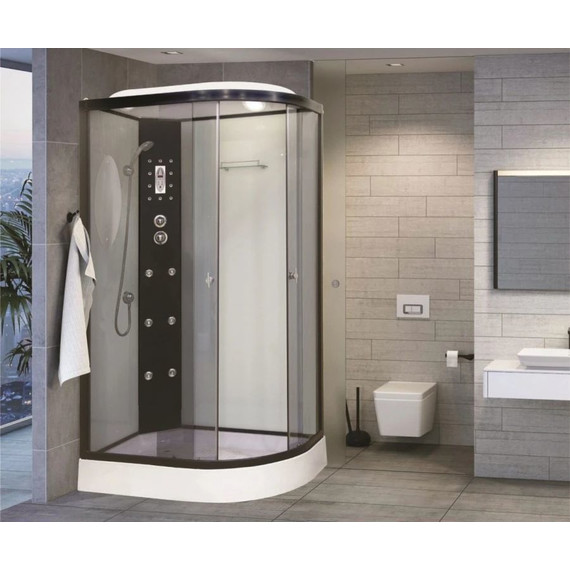 Гидробокс Niagara Ultra NG-1903-01L 120x80 см, черный/тонированное (безсиликоновая сборка) фото 