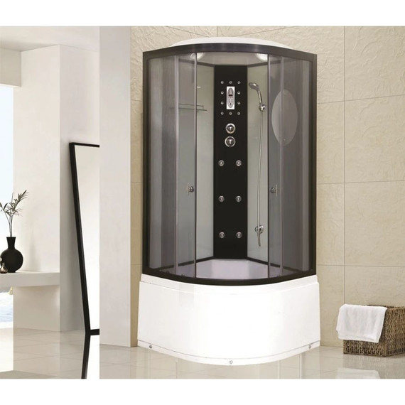 Гидробокс Niagara Ultra NG-1908-01 90x90 см, черный/тонированное (безсиликоновая сборка) фото 