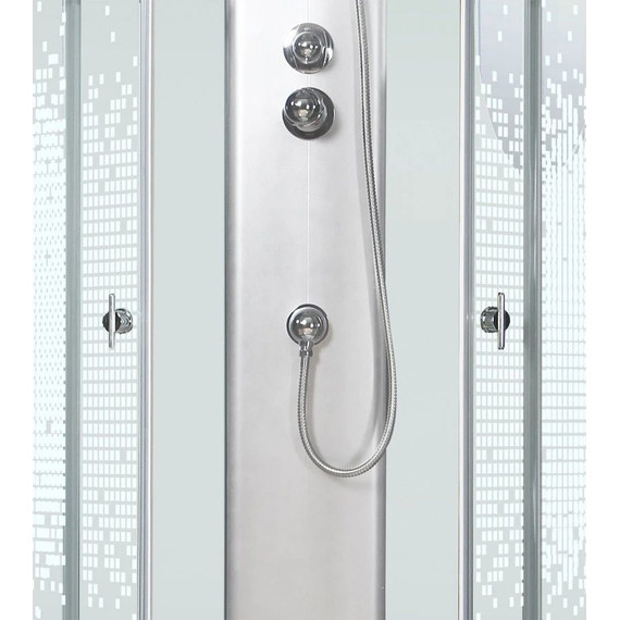 Душевая кабина Niagara Ultra NG-2306-01 90x90 см, белый/прозрачное/узор (безсиликоновая сборка) - 4 Душевая кабина Niagara Ultra NG-2306-01 90x90 см, белый/прозрачное/узор (безсиликоновая сборка) фото 4