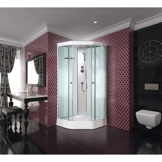 Душевая кабина Niagara Ultra NG-2306-01 90x90 см, белый/прозрачное/узор (безсиликоновая сборка) - 3 Душевая кабина Niagara Ultra NG-2306-01 90x90 см, белый/прозрачное/узор (безсиликоновая сборка) фото 3