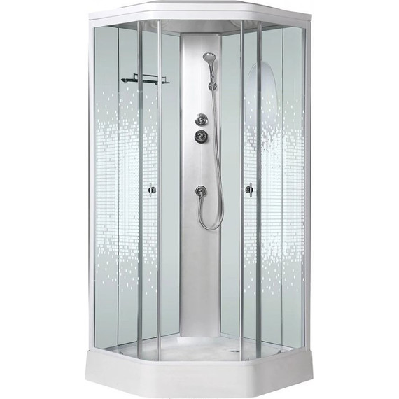 Душевая кабина Niagara Ultra NG-2306-01 90x90 см, белый/прозрачное/узор (безсиликоновая сборка) - 2 Душевая кабина Niagara Ultra NG-2306-01 90x90 см, белый/прозрачное/узор (безсиликоновая сборка) фото 2