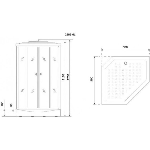 Душевая кабина Niagara Ultra NG-2306-01 90x90 см, белый/прозрачное/узор (безсиликоновая сборка) - 11 Душевая кабина Niagara Ultra NG-2306-01 90x90 см, белый/прозрачное/узор (безсиликоновая сборка) фото 11