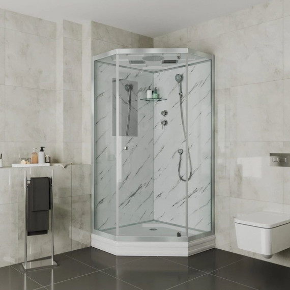 Душевая кабина Niagara Luxe NG-7701DM 90x90 см, серебро/прозрачное фото 