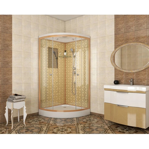 Душевая кабина Niagara Luxe NG-7701G 90x90 см, золото/прозрачное фото 