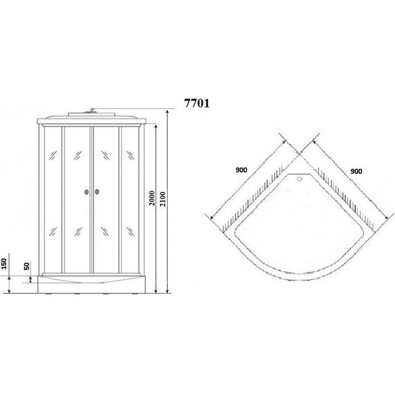 Душевая кабина Niagara Luxe NG-7701W 90x90 см, серебро/прозрачное - 6 Душевая кабина Niagara Luxe NG-7701W 90x90 см, серебро/прозрачное фото 6