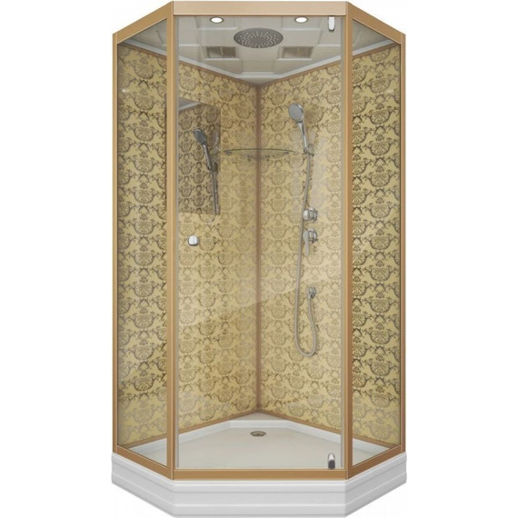 Душевая кабина Niagara Luxe NG-7702DG 100x100 см, золото/прозрачное - 2 Душевая кабина Niagara Luxe NG-7702DG 100x100 см, золото/прозрачное фото 2