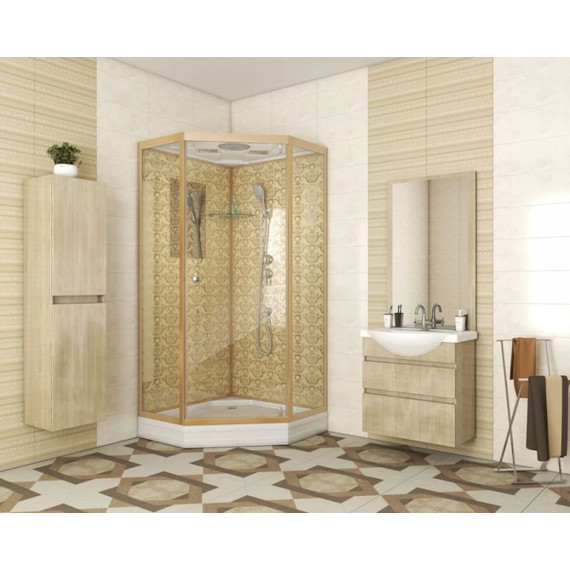 Душевая кабина Niagara Luxe NG-7702DG 100x100 см, золото/прозрачное фото 
