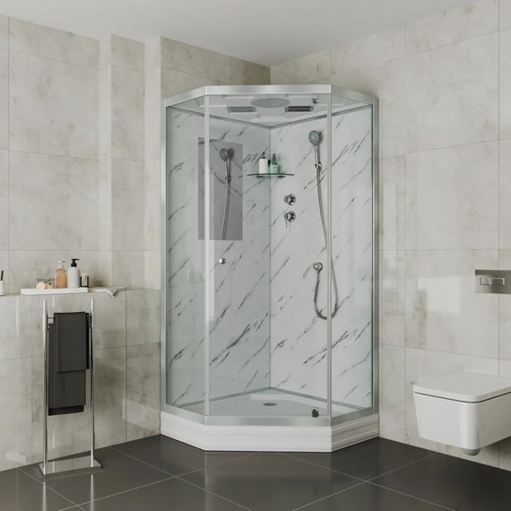 Душевая кабина Niagara Luxe NG-7702DM 100x100 см, серебро/прозрачное фото 