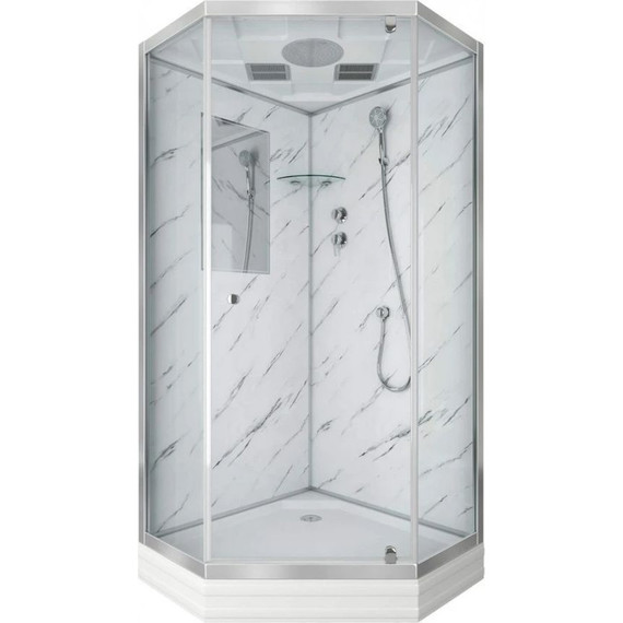 Душевая кабина Niagara Luxe NG-7702DM 100x100 см, серебро/прозрачное фото 2