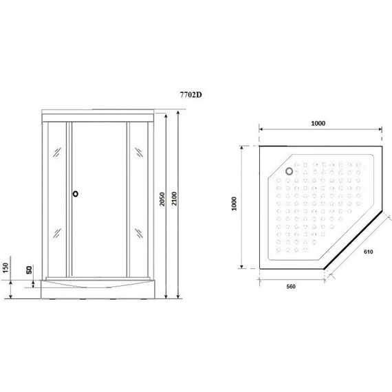 Душевая кабина Niagara Luxe NG-7702DW 100x100 см, серебро/прозрачное фото 6