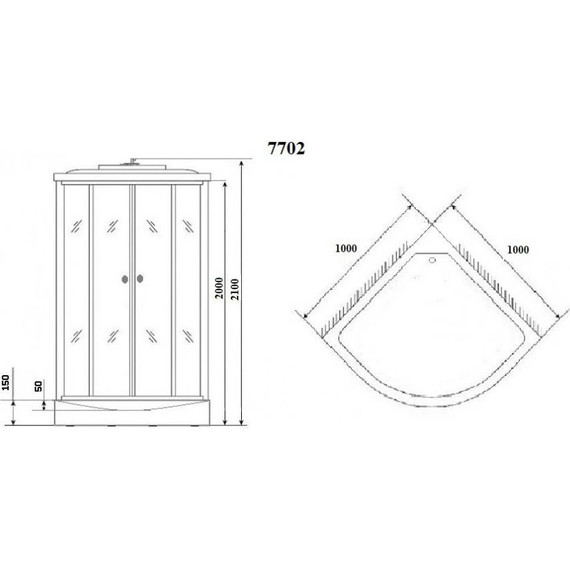 Душевая кабина Niagara Luxe NG-7702W 100x100 см, серебро/прозрачное фото 6
