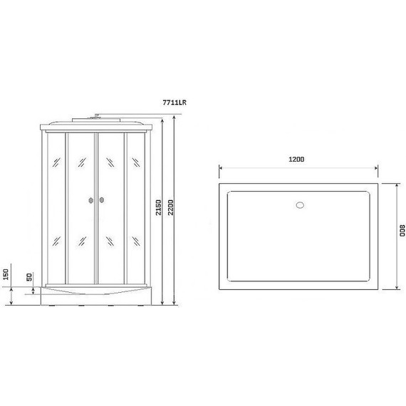 Гидробокс Niagara Luxe NG-7711WR 120x90 см, серебро/прозрачное - 6 Гидробокс Niagara Luxe NG-7711WR 120x90 см, серебро/прозрачное фото 6
