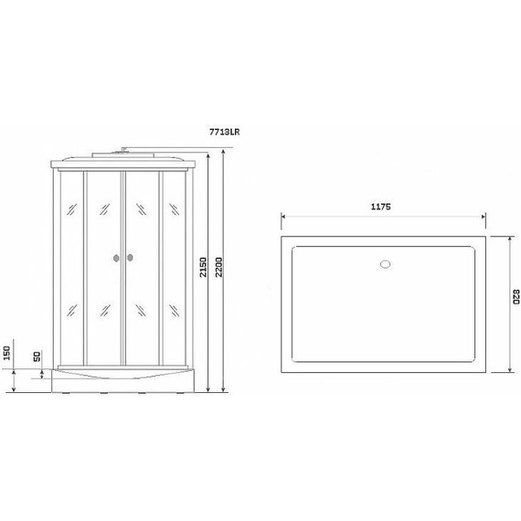 Гидробокс Niagara Luxe NG-7713WR 120x82 см (стекло 5/8 мм), серебро/прозрачное фото 6