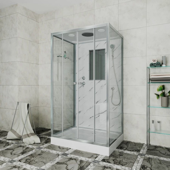 Душевая кабина Niagara Luxe NG-7772QM 120x90 см, серебро/прозрачное фото 