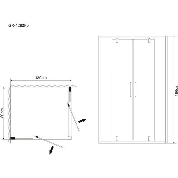 Душевое ограждение Grossman Forta 120х80 см GR-1280RFo, хром/прозрачное фото 3