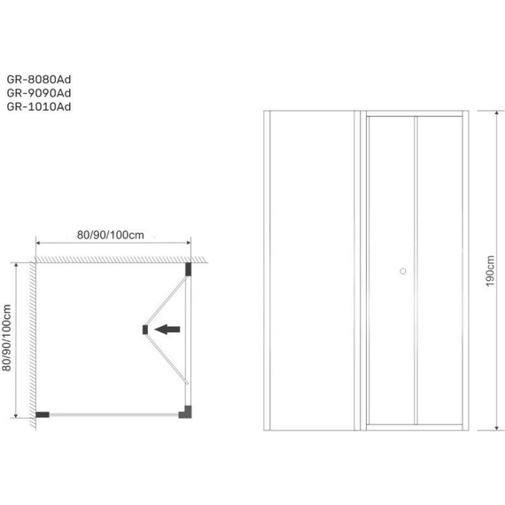 Душевое ограждение Grossman Advans 80x80 см GR-8080Ad, хром/прозрачное - 6 Душевое ограждение Grossman Advans 80x80 см GR-8080Ad, хром/прозрачное фото 6