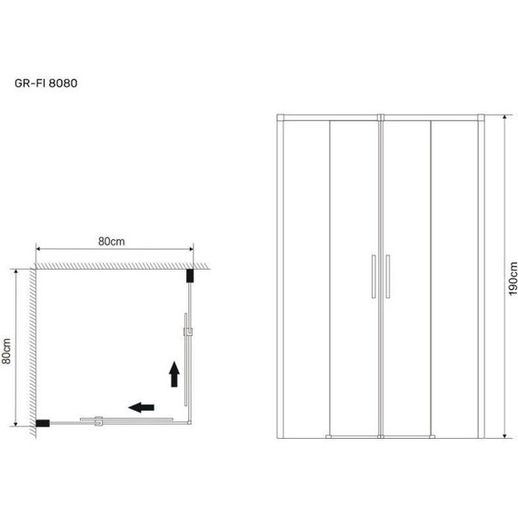 Душевое ограждение Grossman Fly 80x80 см GR-8080Fl, хром/прозрачное - 7 Душевое ограждение Grossman Fly 80x80 см GR-8080Fl, хром/прозрачное фото 7