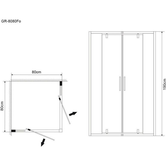 Душевое ограждение Grossman Forta 80x80 см GR-8080Fo, хром/прозрачное - 3 Душевое ограждение Grossman Forta 80x80 см GR-8080Fo, хром/прозрачное фото 3