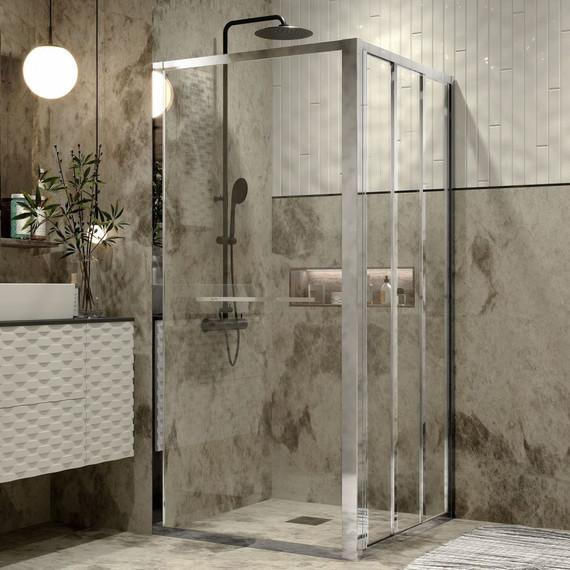 Душевое ограждение Grossman Alba 90x90 см GR-9090Al1, хром/прозрачное фото 3