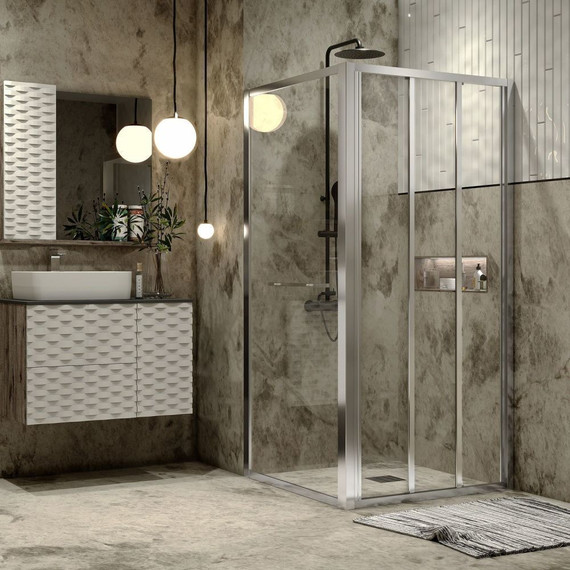 Душевое ограждение Grossman Alba 90x90 см GR-9090Al1, хром/прозрачное фото 4