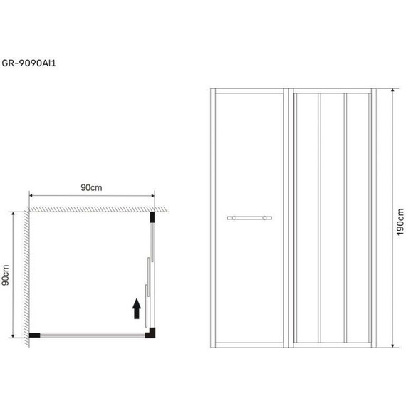 Душевое ограждение Grossman Alba 90x90 см GR-9090Al1, хром/прозрачное фото 6
