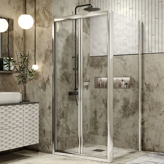 Душевое ограждение Grossman Alba 90x90 см GR-9090Al2, хром/прозрачное фото 4