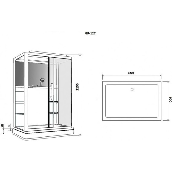 Гидробокс Grossman 90x135 см GR128L L, белый/прозрачное - 10 Гидробокс Grossman 90x135 см GR128L L, белый/прозрачное фото 10