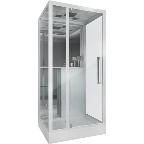 Душевое кабина Grossman 90x100 см GR166, белый/прозрачное фото 