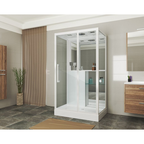 Душевое кабина Grossman 80x120 см GR167, белый/прозрачное - 2 Душевое кабина Grossman 80x120 см GR167, белый/прозрачное фото 2