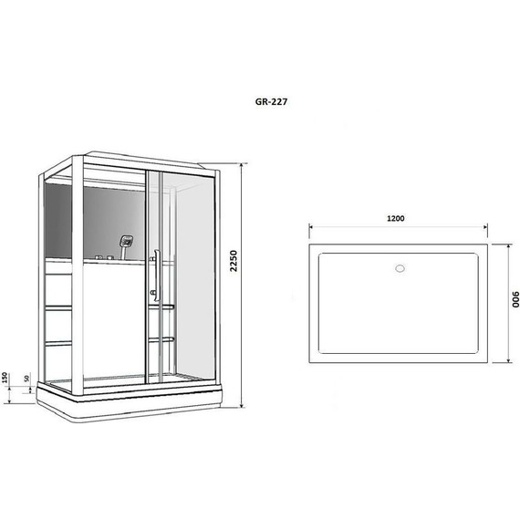 Гидробокс Grossman 90x120 см GR227R R, чёрный/прозрачное - 9 Гидробокс Grossman 90x120 см GR227R R, чёрный/прозрачное фото 9