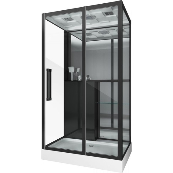 Душевое кабина Grossman 80x120 см GR267, чёрный/прозрачное фото 