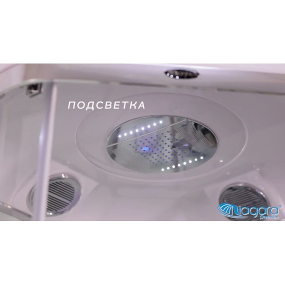 Гидробокс Niagara Premium NG-6001-01GD 90x90 см, хром/прозрачное (безсиликоновая сборка) фото 6