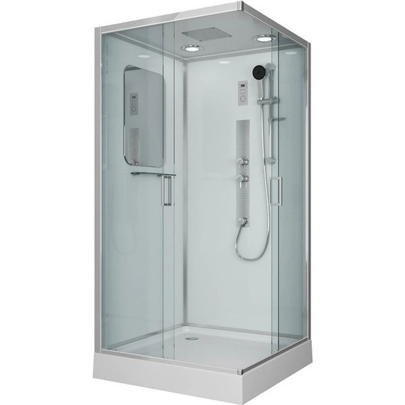 Гидробокс Niagara Premium NG-6002-01GQ 100x100 см, хром/прозрачное (безсиликоновая сборка) фото 2