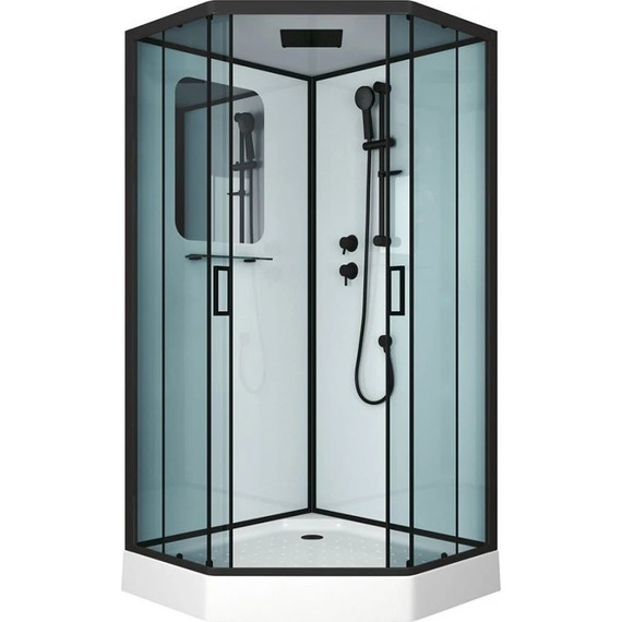 Душевая кабина Niagara Premium NG-6901-01D BLACK 90x90 см, черный/тонированное (безсиликоновая сборка) - 2 Душевая кабина Niagara Premium NG-6901-01D BLACK 90x90 см, черный/тонированное (безсиликоновая сборка) фото 2