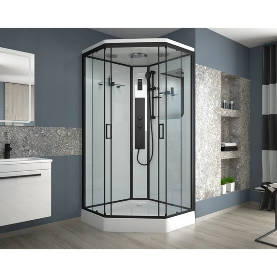 Гидробокс Niagara Premium NG-6901-01GD BLACK 90x90 см, черный/тонированное (безсиликоновая сборка) фото 